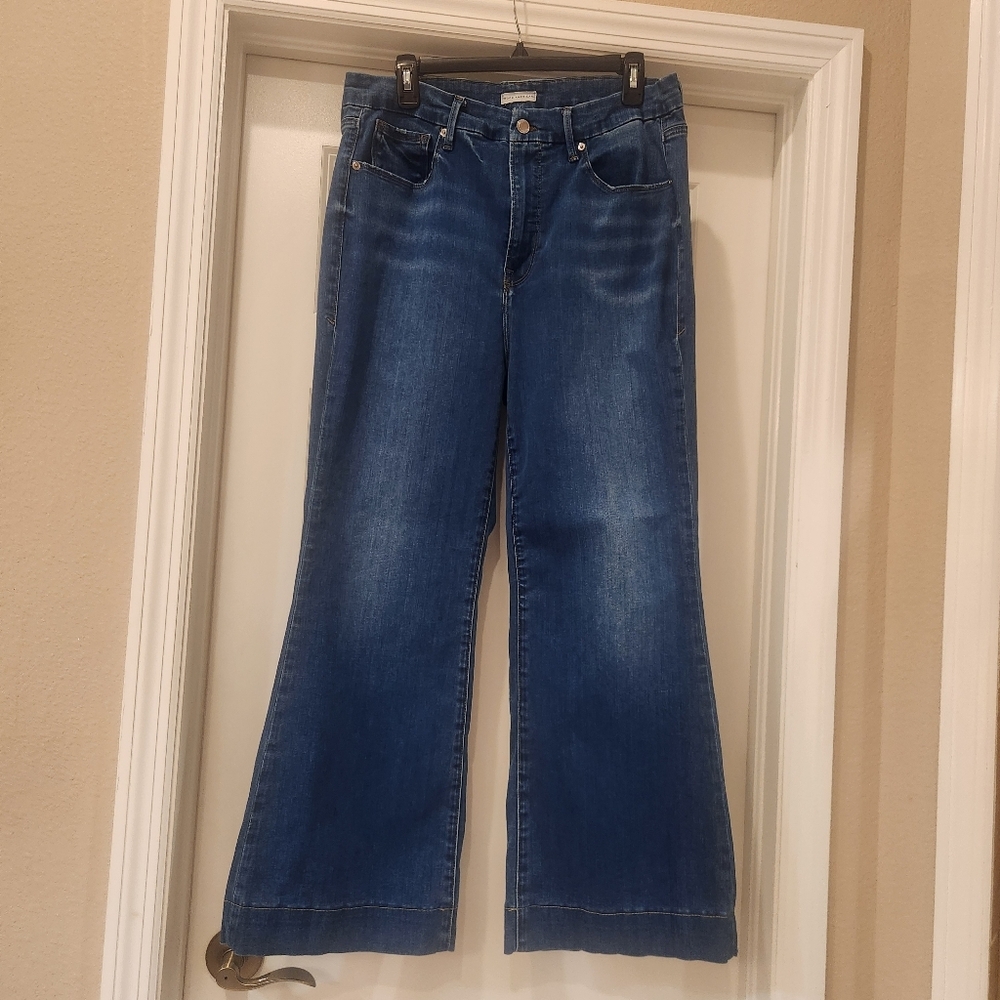Good American High Rise Good Flare Jeans Size 34 - Picture 2 of 8